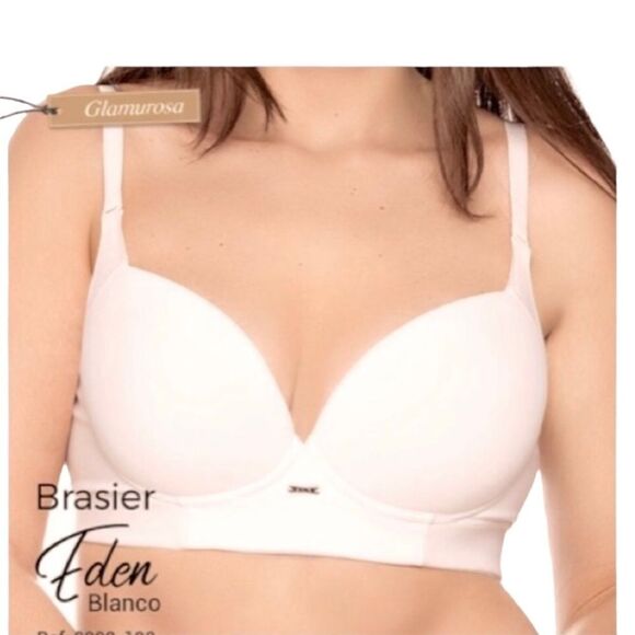 Laura Colombian Lingerie Full Coverage Wired Bra 34C White Wired Wide Back Comfy - Picture 2 of 9